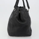 PRADA Tote Bag Leather 2way Black Silver Auth yk20528A-5