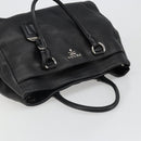 PRADA Tote Bag Leather 2way Black Silver Auth yk20528A-6