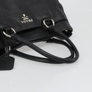 PRADA Tote Bag Leather 2way Black Silver Auth yk20528A-7