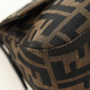 FENDI Zucca Canvas Mamma Baguette Mini Shoulder Bag Black Brown Auth yk20529SAM-15