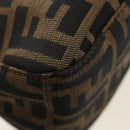 FENDI Zucca Canvas Mamma Baguette Mini Shoulder Bag Black Brown Auth yk20529SAM-17