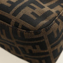 FENDI Zucca Canvas Mamma Baguette Mini Shoulder Bag Black Brown Auth yk20529SAM-18