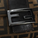 FENDI Zucca Canvas Mamma Baguette Mini Shoulder Bag Black Brown Auth yk20529SAM-19