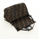 FENDI Zucca Canvas Mamma Baguette Mini Shoulder Bag Black Brown Auth yk20529SAM-20
