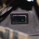 FENDI Zucca Canvas Mamma Baguette Mini Shoulder Bag Black Brown Auth yk20529SAM-21