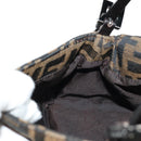 FENDI Zucca Canvas Mamma Baguette Mini Shoulder Bag Black Brown Auth yk20529SAM-23