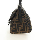 FENDI Zucca Canvas Mamma Baguette Mini Shoulder Bag Black Brown Auth yk20529SAM-3