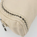CHANEL Luxury Line Hand Bag Leather Cream Silver CC Auth yk20530SAV-14