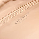 CHANEL Luxury Line Hand Bag Leather Cream Silver CC Auth yk20530SAV-17