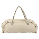 CHANEL Luxury Line Hand Bag Leather Cream Silver CC Auth yk20530SAV-2