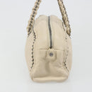 CHANEL Luxury Line Hand Bag Leather Cream Silver CC Auth yk20530SAV-3
