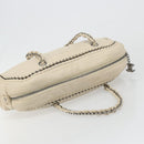 CHANEL Luxury Line Hand Bag Leather Cream Silver CC Auth yk20530SAV-6