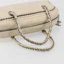 CHANEL Luxury Line Hand Bag Leather Cream Silver CC Auth yk20530SAV-7