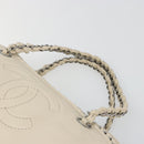 CHANEL Luxury Line Hand Bag Leather Cream Silver CC Auth yk20530SAV-8