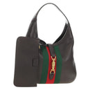 GUCCI New Jackie Web Sherry Line Bag Leather Brown Gold 365458 Auth yk20531SAM-1