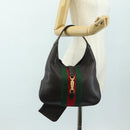 GUCCI New Jackie Web Sherry Line Bag Leather Brown Gold 365458 Auth yk20531SAM-27