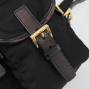 PRADA Backpack Nylon Black Gold Auth yk20532SAV-18