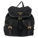 PRADA Backpack Nylon Black Gold Auth yk20532SAV-2