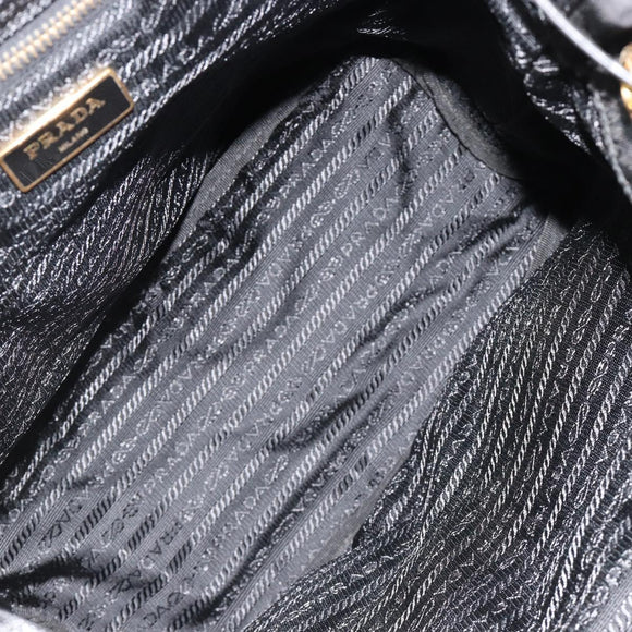 PRADA Backpack Nylon Black Gold Auth yk20532SAV