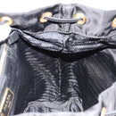 PRADA Backpack Nylon Black Gold Auth yk20532SAV-24