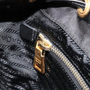 PRADA Backpack Nylon Black Gold Auth yk20532SAV-26