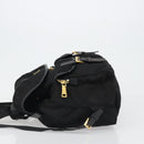 PRADA Backpack Nylon Black Gold Auth yk20532SAV-5