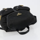 PRADA Backpack Nylon Black Gold Auth yk20532SAV-6