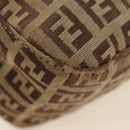 FENDI Zucchino Canvas Mamma Baguette Shoulder Bag Beige Silver Auth yk20536SAM-17