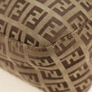 FENDI Zucchino Canvas Mamma Baguette Shoulder Bag Beige Silver Auth yk20536SAM-18