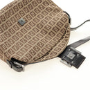 FENDI Zucchino Canvas Mamma Baguette Shoulder Bag Beige Silver Auth yk20536SAM-20