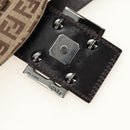 FENDI Zucchino Canvas Mamma Baguette Shoulder Bag Beige Silver Auth yk20536SAM-10