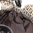FENDI Zucchino Canvas Mamma Baguette Shoulder Bag Beige Silver Auth yk20536SAM-23