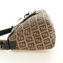 FENDI Zucchino Canvas Mamma Baguette Shoulder Bag Beige Silver Auth yk20536SAM-3
