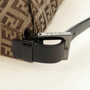 FENDI Zucchino Canvas Mamma Baguette Shoulder Bag Beige Silver Auth yk20536SAM-9