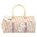 Christian Dior Trotter Canvas Hand Bag PVC Pink Silver Auth yk20537-13