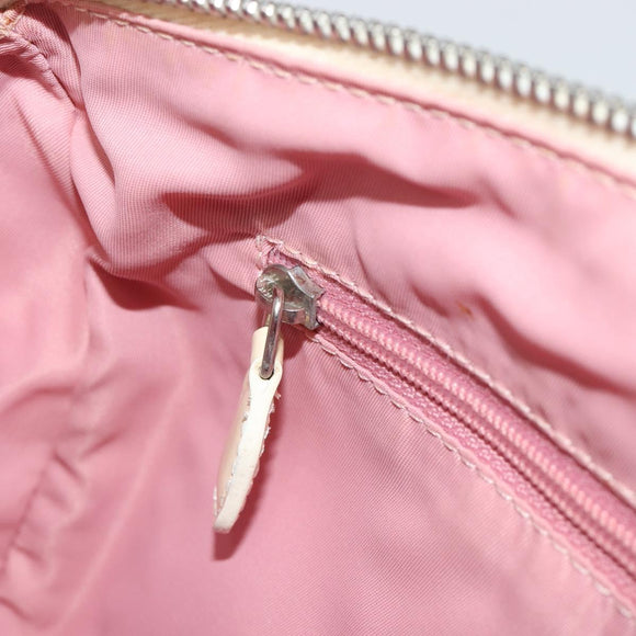 Christian Dior Trotter Canvas Hand Bag PVC Pink Silver Auth yk20537