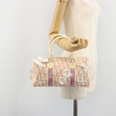 Christian Dior Trotter Canvas Hand Bag PVC Pink Silver Auth yk20537-25