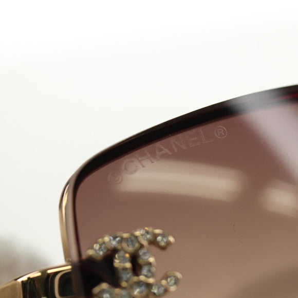 CHANEL Sunglasses Metal Gold CC Auth yk20538M