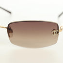 CHANEL Sunglasses Metal Gold CC Auth yk20538M-9
