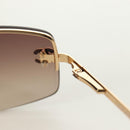 CHANEL Sunglasses Metal Gold CC Auth yk20538M-20