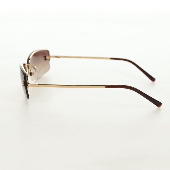 CHANEL Sunglasses Metal Gold CC Auth yk20538M