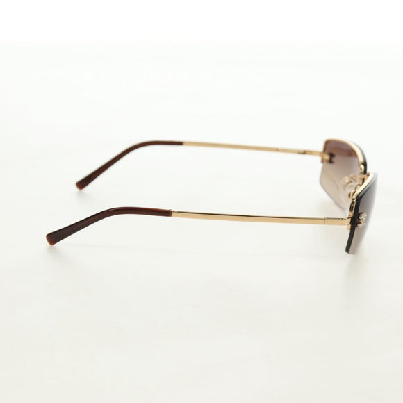 CHANEL Sunglasses Metal Gold CC Auth yk20538M