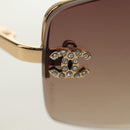 CHANEL Sunglasses Metal Gold CC Auth yk20538M-6