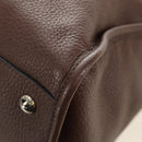PRADA Hand Bag Leather 2way Brown Silver Auth yk20539SAM-17