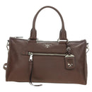 PRADA Hand Bag Leather 2way Brown Silver Auth yk20539SAM-2
