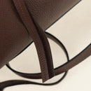 PRADA Hand Bag Leather 2way Brown Silver Auth yk20539SAM-21