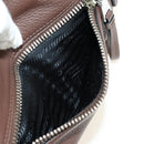 PRADA Hand Bag Leather 2way Brown Silver Auth yk20539SAM-22