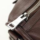 PRADA Hand Bag Leather 2way Brown Silver Auth yk20539SAM-23