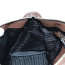 PRADA Hand Bag Leather 2way Brown Silver Auth yk20539SAM-26