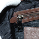 PRADA Hand Bag Leather 2way Brown Silver Auth yk20539SAM-28